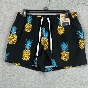 Chubbies Black Swim Trunks with Pineapple Print